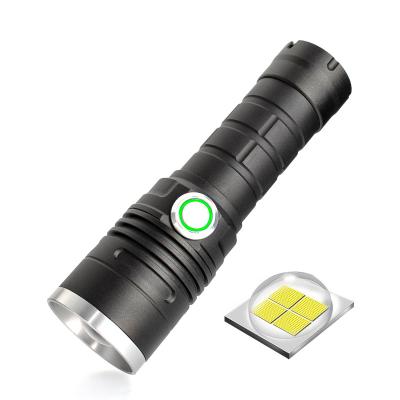 China Powerful Lighht 1800lumen 28650 Flashlight Zoomable 20w Zoomable Camping LED Rechargeable Flashlight for sale