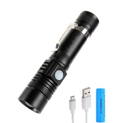 China Emergency Customized EDC Flashlights Linterna Zoom Focus Hand Torcia LED Torch Instant Light USB Rechargeable LED Flashlight for sale