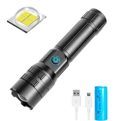 China Super Bright Led Rechargeable Emergency Torch Flashlight 2000 High Lumens Tactical Flash Lights, Flashlights with 26650 Batteries for sale