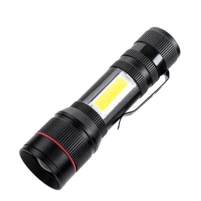 China Front Party Rechargeable Promotional COB Flashlight Mini Emergency Gift Wholesale Usb Christmas Torch Light Light for sale