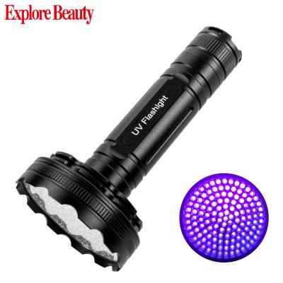 China Camping Factory Directly Sell Wholesale 10W 128 LED 395 Nm Ultra Violet Hand Lamp UV Blacklight 100 LED Torch Flashlight for sale