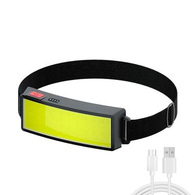 China Emergency Portable Head Torch USB Rechargeable 3 Modes Waterproof LED Camping Headlamp, Battery Display COB Headlamps for sale