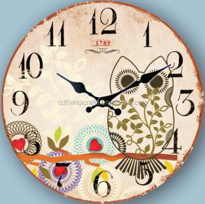 China Each piece is uniquely finished the owl cartoon digital wall clock for sale