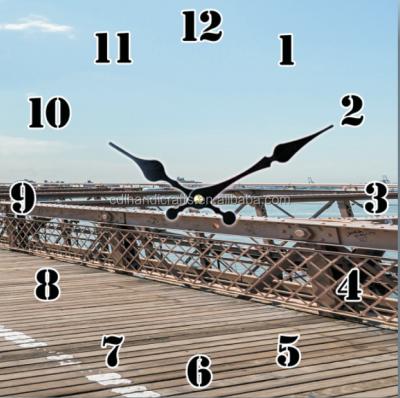 China Each Piece is New Art Finish Only Piece Wall Bridge Design Canvas Clock for sale