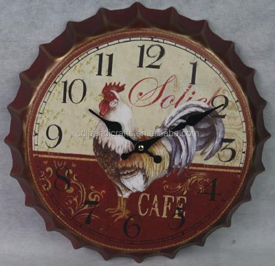 China Each piece is rural only beer finish cover the rooster digital wall clock for sale