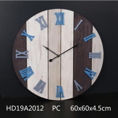 China Antique style rustic wooden clock for home decorative for sale