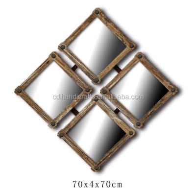 China Decorative Rustic Wooden Wall Mirror from MUR for sale