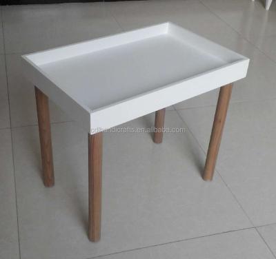 China Coffee Table Tray Table White Wooden Cup Holder for sale