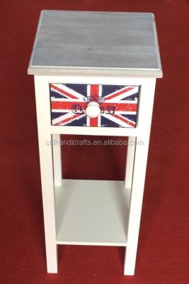 China Wooden CONSOLE TABLE UK Flag White Coffee Side Table for sale