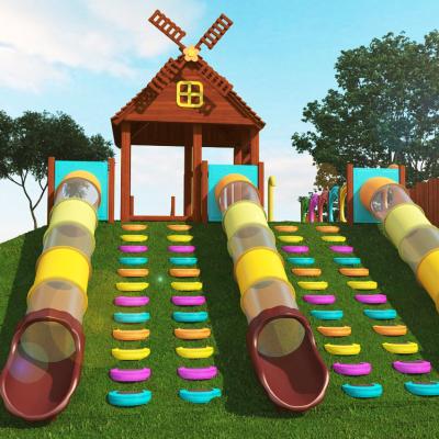 China Kindergarten Large Three Way Dry Slide Outdoor Customized Slide Metal Slide For Kids for sale