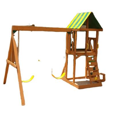 China Best Selling Wooden Kindergarten Playground With Swing For Kindergarten Children Under 10 Years Old for sale