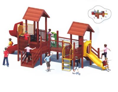 China Kindergarten Wooden Slide for Outdoor Playground Equipment Wooden Playground Equipment for sale