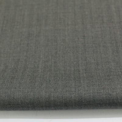 China Light Gray Anti Pill Herringbone For Ready Stock Worsted Merino Wool Blended Fabrics for sale