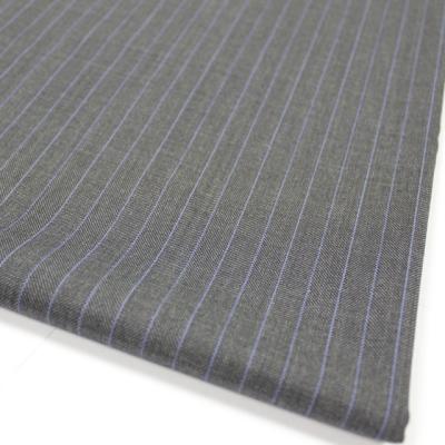 China High Quality Gray Anti Pill Stripe Fabric For Regular Stock 100% Italy Merino Wool Men's Worsted Suits for sale