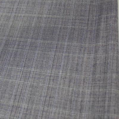 China High Quality Anti Pill Ready To Ship Check Gray Fancy Fabric For Textile 100% Worsted Merino Wool From Italy for sale