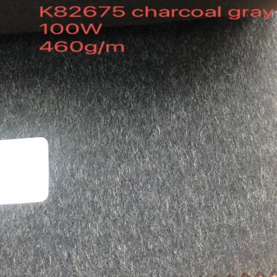 China Anti pill charcoal pure wool gray woolen fabric in stock ready for men and women coat woolen clothing for sale