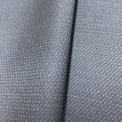 China Dark anti pill navy fancy design in wool spandex for ready stock in wool merino men's worsted suit fabrics for sale