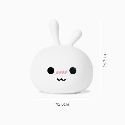 China New Style Modern Rabbit Lamp for Kids Baby Children Bedside Silicone Touch Sensor Tap Control Multicolor LED Night Light for sale