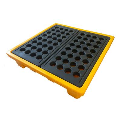 China Double Sided Four Buckets Of Hazardous Waste Plastic Liquid Leakproof PE Chemical Trays Trays for sale