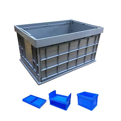 China Foldable Stackable Moving Stacking and Nesting Solid Box Agriculture Plastic Crate With Lid Food Grade Storage Plastic Crate for sale