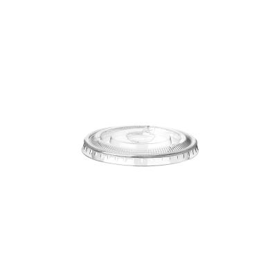 China Non Spill Wholesale 90mm Diameter Clear Black White Clear Disposable Recyclable Coffee PP Paper Coffee Milk Tea Cup Flat Lid for sale