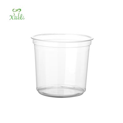 China Biodegradable Disposable Pet Eco Friendly Stocked Plastic Cups PET 24OZ Grocery Cup OEM Food Grade Disposable Drinking Bowl Eco-Friendly Hot Lid for sale