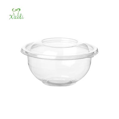 China Disposable Custom Printing Plastic Cup PET Cup With Lid Disposable Dome/Clear 16oz Salad Bowl Disposable High Quality Hot Sale Pet Cup Dish With Lid for sale