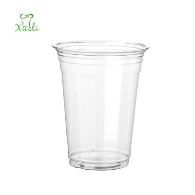 China 16oz Clear Plastic Disposable Pet Cup 98mm Single Wall Smoothie Cup Lids Dome Pet Plastic Cold Coffee Cup With Lid for sale