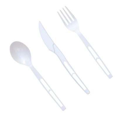 China Travel Disposable Catering 100% Biodegradable Camping Tableware PLA Disposable Cutlery Set for sale