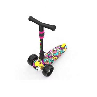 China UK warehouse PU printed scootor for kids high quality 3 wheel electric scooter for kids CE rear brake XKG for sale