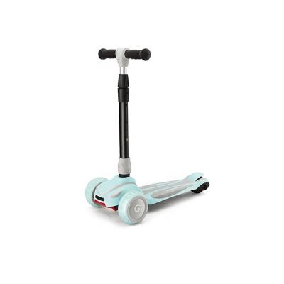 China Yellow PU Kick Scooter Foldable Electric Scooters Aluminum + PP+ Nylon Three Wheels Scooter For Kids for sale