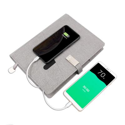 China Custom Phone Promotion Radio Power Bank Charging Notebook With USB Flash Drive Diary For Business Gift for sale