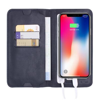 China With 2020 Multi Functional USB Wallet Smart PU Leather With 6800mah Powerbank Charger Phone Card Wallets For Men for sale