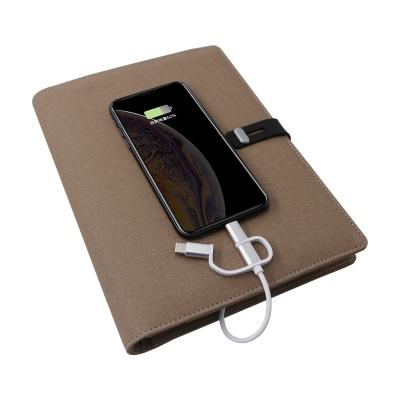 China Multi Functional Phone Notebook Power Bank Charging Notepad with 8000 mAh USB Diary Charging Book for Gift for sale