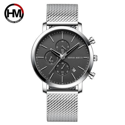 China Popular Luxury Chronograph Wristwatch For Men With Steel Strap Your Own Brand Logo Hand Watch Custom Made for sale