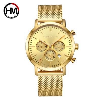 China Custom 2020 Hannah Martin New Chronograph OEM Chronograph 3ATM Wrist Watch Luxury Waterproof Men's Stainless Steel Watch for sale