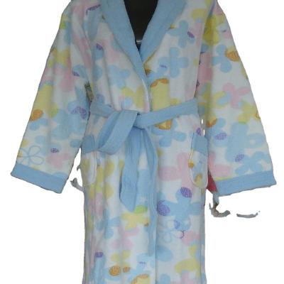 China Printed 100% cotton towel bathrobe for adult for sale