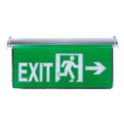 China Exit Emergency Light Led Exit Sign Board With Rechargeable Battery Exit Sign Damage Stopper Ceiling Mount for sale