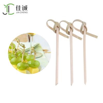 China Eco Friendly Heat Resistance Bamboo Knot Looped Decorative Layout Skewers For Sale for sale