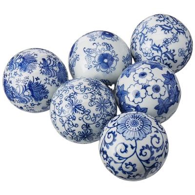 China Floating Porcelain Europe Blue And White Ball In Water Ceramic Artware for sale