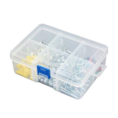 China 6 Compartments Jewelry Storage Box Sustainable Plastic Clear Organizer Hard for sale