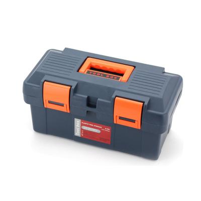 China Hardware Tools Storage G-583D Plastic Anti-broken Hardware Tool Box with Screws Organizer Tray, Deep Blue and Orange for sale