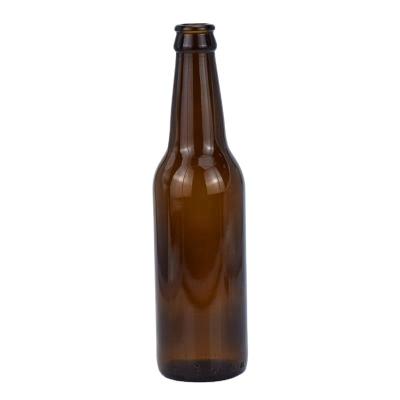 China Good quality /food grade 330ml 12oz /factory price factory outlet glass brown amber beer bottle with beer crown caps for sale