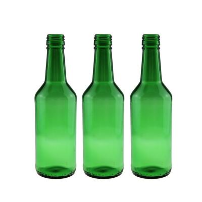 China Other Green 360ml Soju Glass Bottle For Liquor With Aluminum Lid for sale