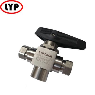 China CNG dispenser 6000 PSI 10000 PSI stainless steel high pressure three way ball valve for cng dispenser for sale