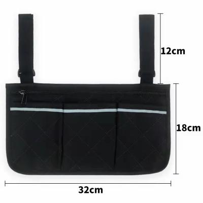 China 2022Wheelchair Armrest Accessories Side Hanging Bags With Bright Line Waterproof Walker Storage Pouches Black For Home Customize Size for sale