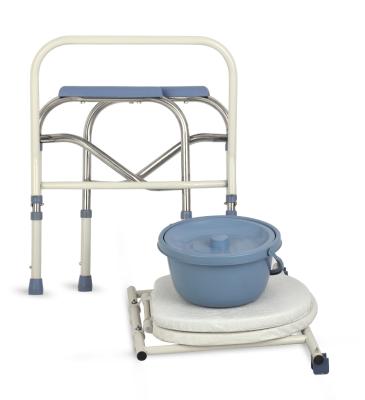 China Factory Custom Size Medical Use Commode Chair Height Adjustable Folding Toilet Chair Commode Chair For Elder With Bucketz for sale