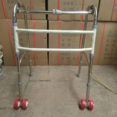 China HOT Selling Aluminum Alloy Height Adjustable One-Button Medical Aluminum Folding Walker Walking Aid Walker for sale