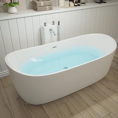 China Modern Hot Selling High Quality White Acrylic Freestanding Poly Stone Bathtub Custom Made for sale