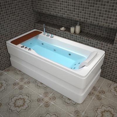 China 1500/1600/1700MM Height Whirlpool Bath Freestanding Massage Tub Rectangular Soak Whirlpool Bathtub Massage Jets Corner Bath for sale